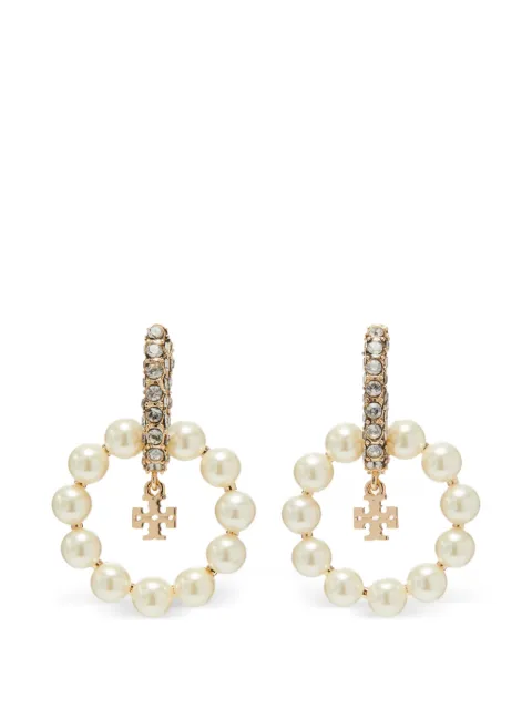 Tory Burch moondance pearl hoop earrings Gold 177407
