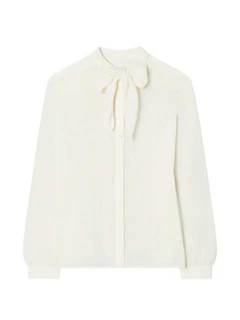 Tory Burch georgette bow blouse Neutrals 176348
