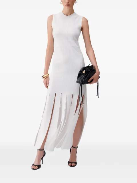 LIU JO knit dress with fringes White CA6349MS55N