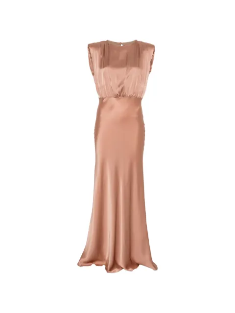 Semicouture Casilda gathered maxi dress Neutrals Y6SM32