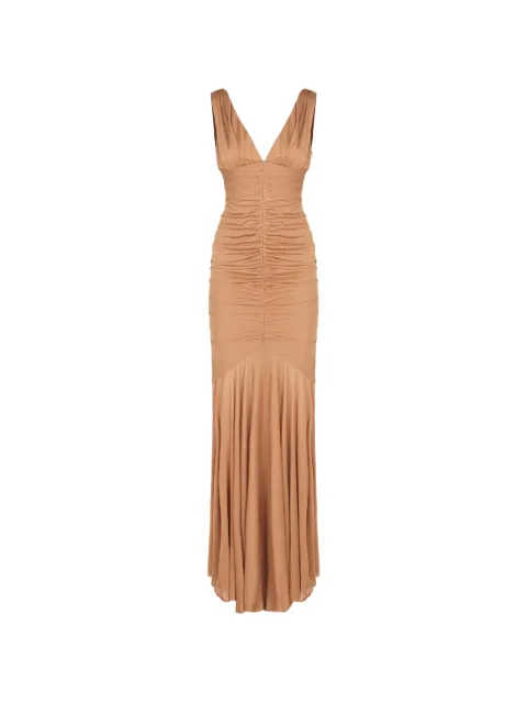 Giuseppe Di Morabito draped V-neck dress Brown 06PSDR51116301