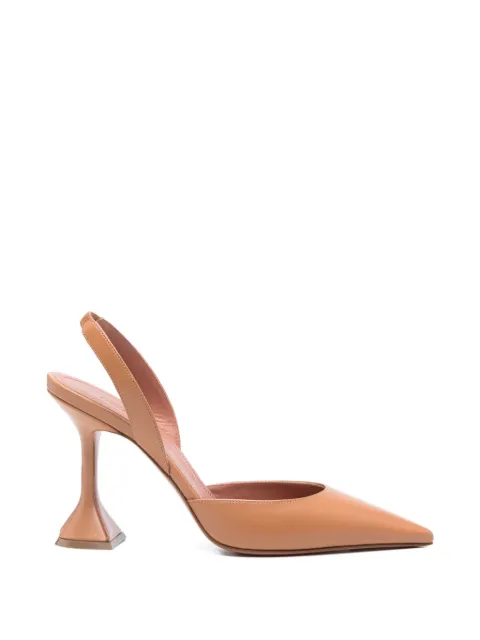 Amina Muaddi Holli pointed slingback pumps Neutrals HOLLISLING95