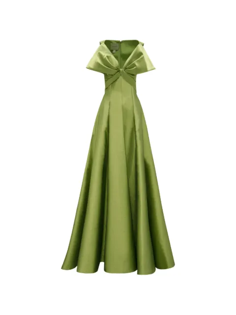 Gemy Maalouf bow-detail maxi dress Green GMW236763LD