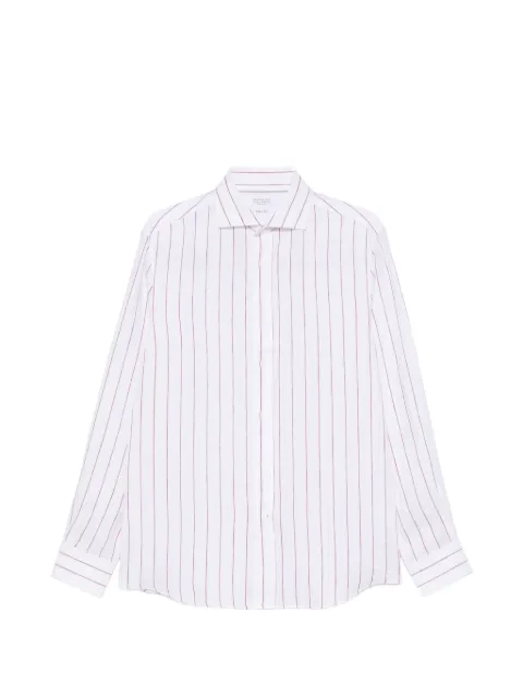 Brunello Cucinelli striped-pattern linen shirt White MM6860627C151
