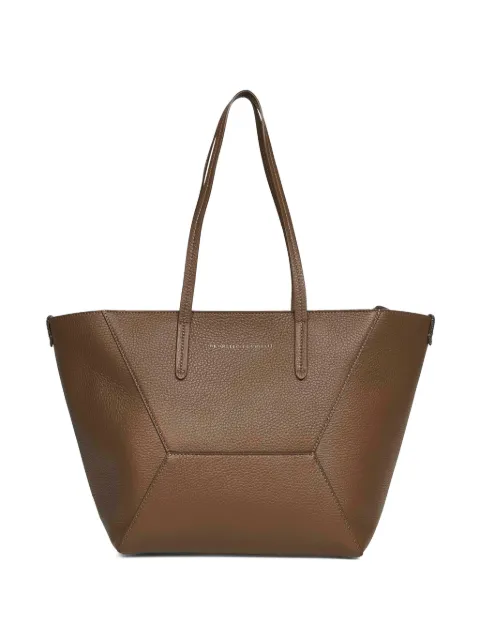 Brunello Cucinelli logo-print leather tote bag Brown MBDKD2573C9357