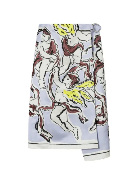Tory Burch printed satin skirt Blue 183127