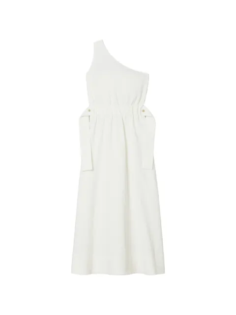 Tory Burch one-shoulder belted cotton dress White 178670