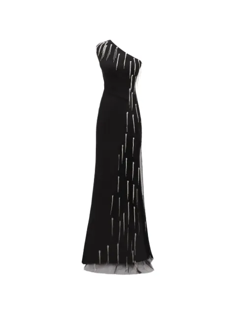 Gemy Maalouf one-shoulder embellishmed maxi dress Black GMPF247318LD