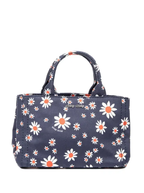 Miu Miu Pre-Owned floral handle bag Blue 5BG439