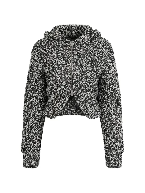 Nanushka Sonnet knitted hooded jacket Black NW25FWJK23199
