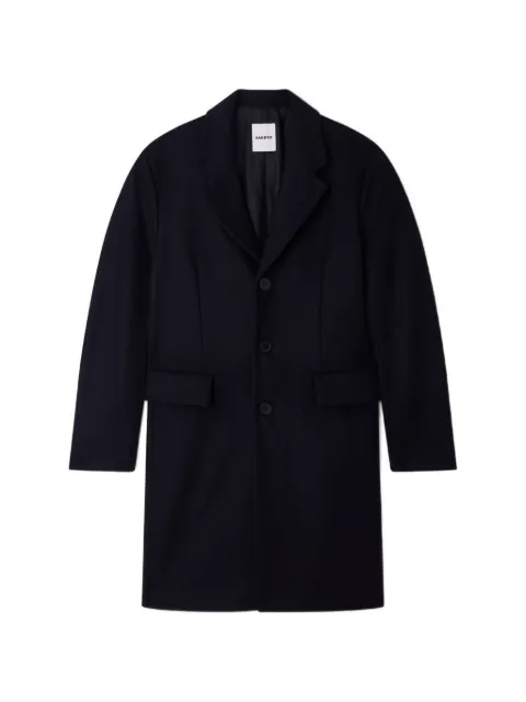SANDRO wool and cashmere coat Blue SHPMA00432
