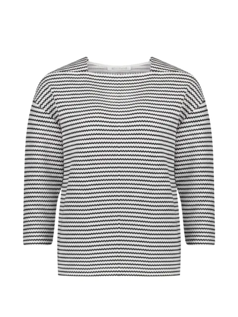 BETTY & CO patterned square-neck long-sleeve top Black 20163088