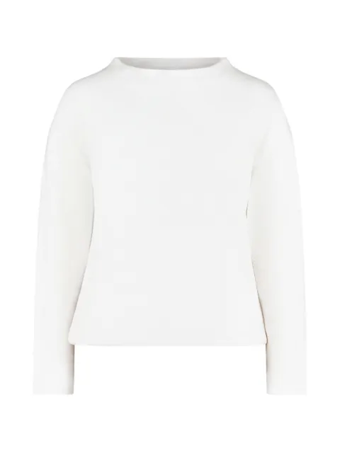 BETTY & CO textured boat-neck long-sleeve top White 23813108