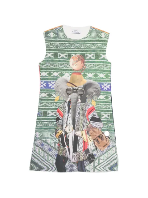 The Artistylist Elephant sleeveless mini dress Green ELEPHANTSCUBADRESS