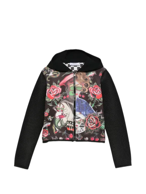 The Artistylist Old School hooded patterned bomber jacket Black OLDSCHOOL