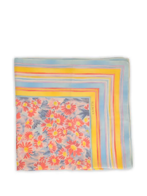 Cadette flower-patterned scarf Blue WCV24101042106