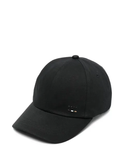 BOSS logo-trim cotton baseball cap Black 50556435
