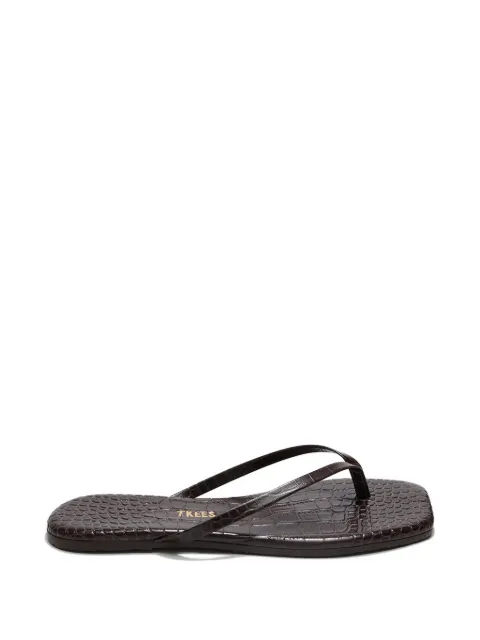 Tkees lily square croc effect flip-flops Brown SQLIL
