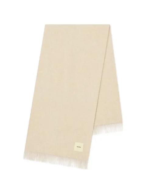 Nanushka Keaton blanket fringed scarf Neutrals NU25CRSC09073