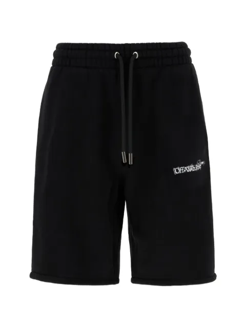 Off-White logo drawstring track shorts Black OMCI013S26FLE001