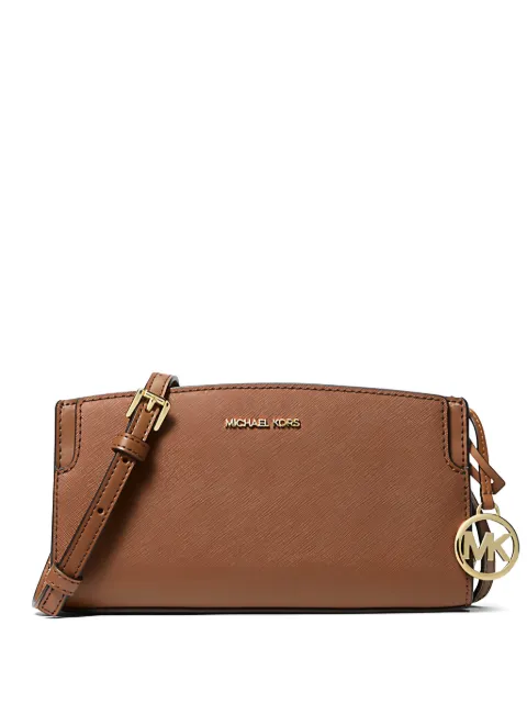 Michael Kors Becca Small Saffiano Leather Crossbody Bag Brown 32R6GQ6C1L