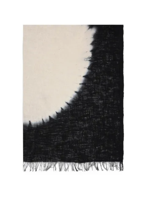 Yohji Yamamoto polka-dot frayed scarf Black FKL83461
