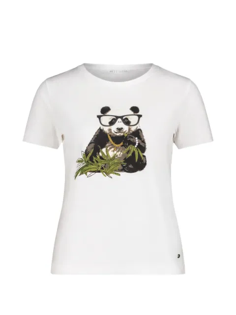 BETTY & CO panda-print crew-neck T-shirt White 24313284