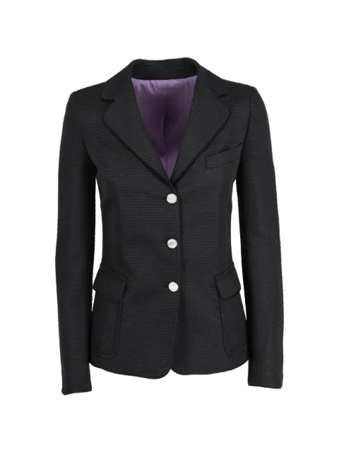Fendi Pre-Owned textured front-button blazer Black W251111601