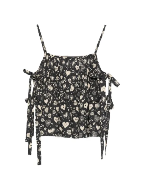 R13 floral-print top Black R13WR570