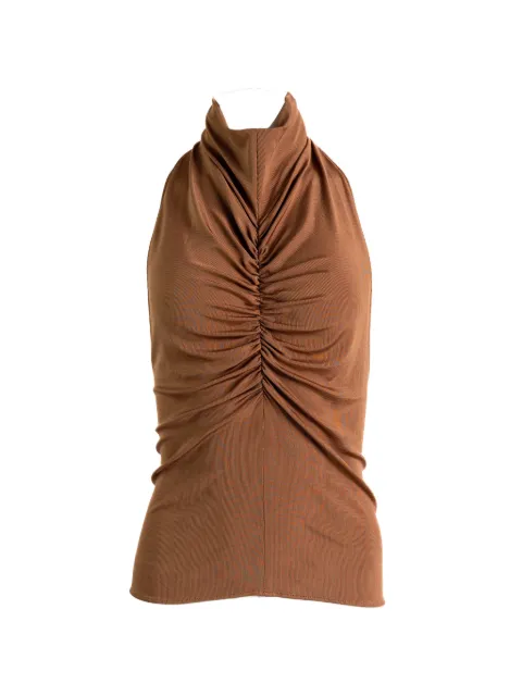 Atlein funnel-neck tank top Brown TB06TJ25