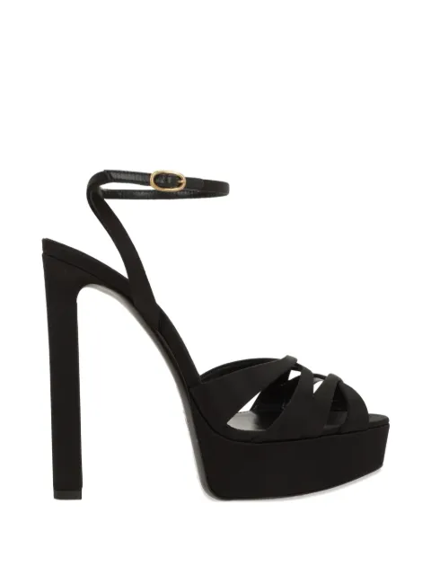 Saint Laurent 110mm Chandelle strappy platform sandals Black 8607219QNAO