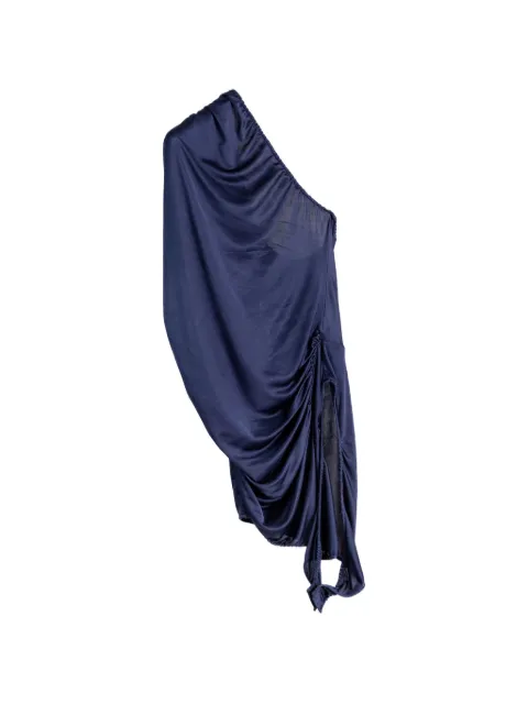 Atlein one-shoulder gathered blouse Blue BD02DTJ26