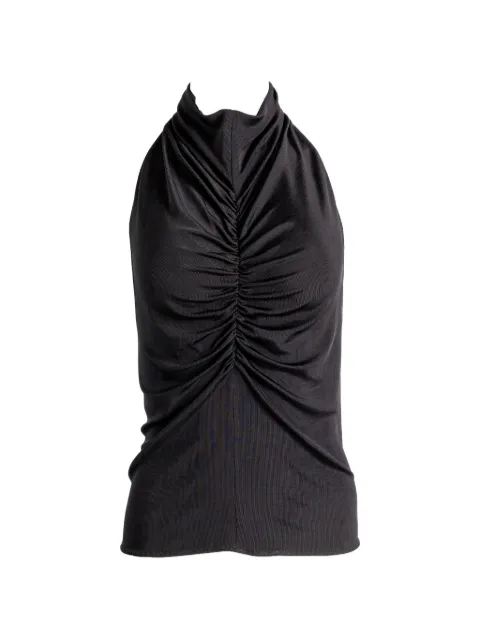 Atlein gathered halterneck tank top Black TB06TJ25