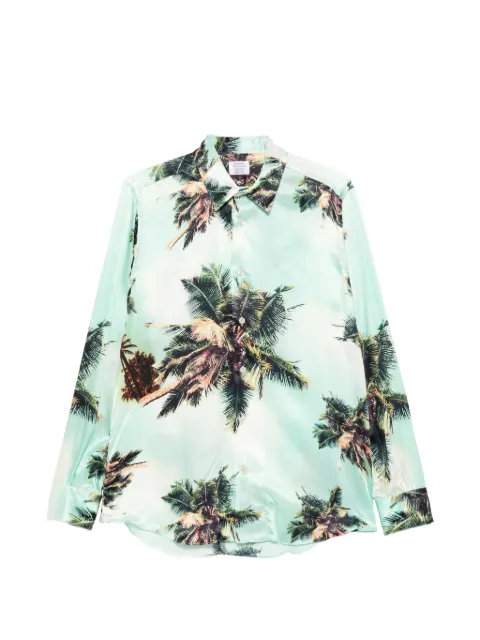 Mazzarelli palm-print shirt Green 47137