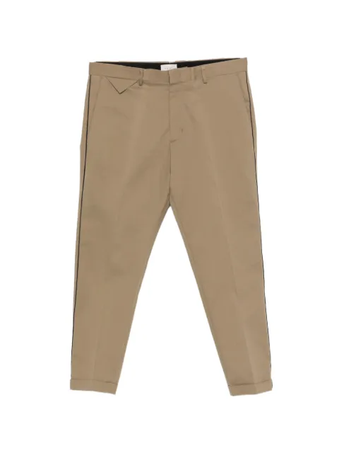 Low Brand piped-trim turn-up trousers Neutrals L1PSS215686