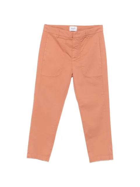 DONDUP straight-leg logo-plaque cotton trousers Orange DP547RSE036DPTDDD