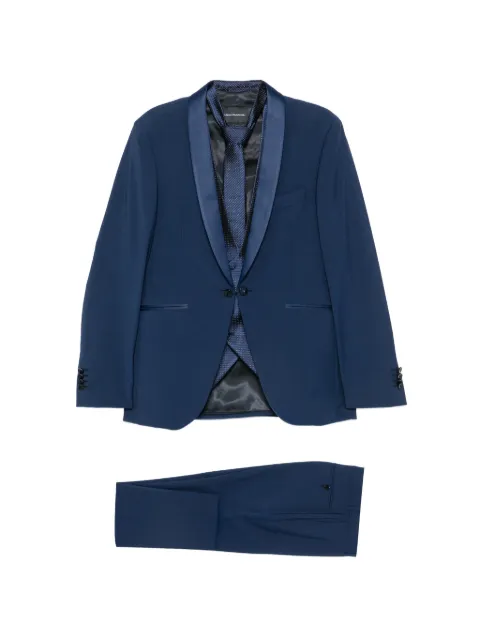 Carlo Pignatelli shawl-lapel single-breasted three-piece wool suit Blue 44JX312C107575