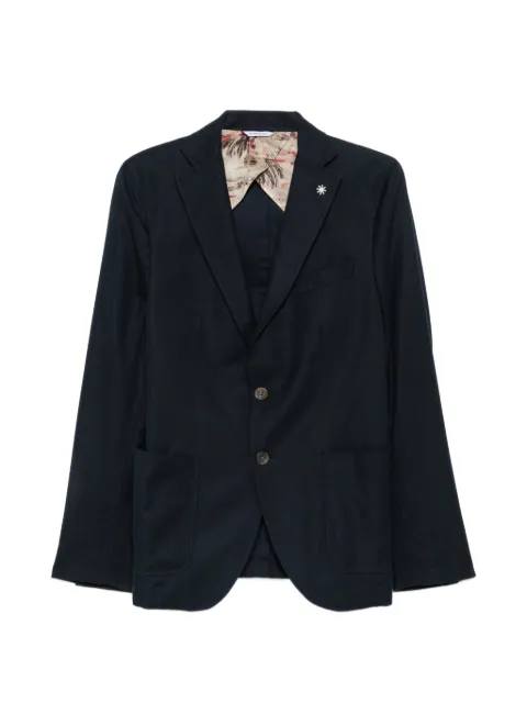 Manuel Ritz notched-lapel single-breasted cotton blazer Blue 3232G2038223182BLU