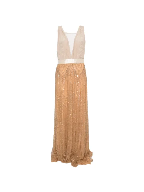 Elisabetta Franchi sequin-embellished maxi dress Neutrals AB23322E2