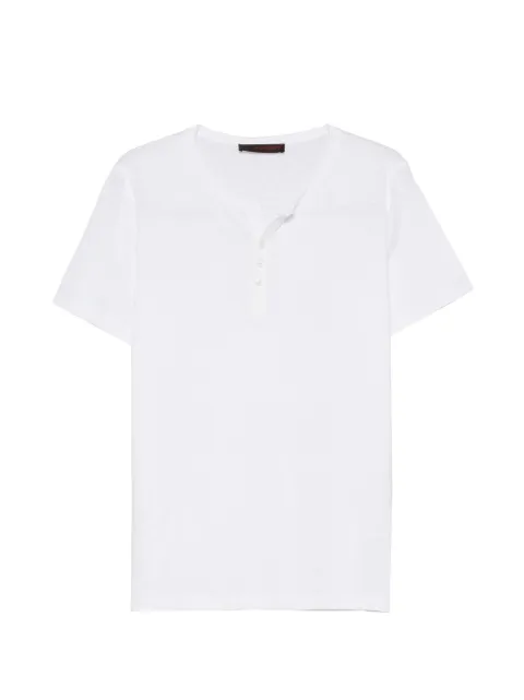 Jeordie's short-sleeve henley linen T-shirt White 80740
