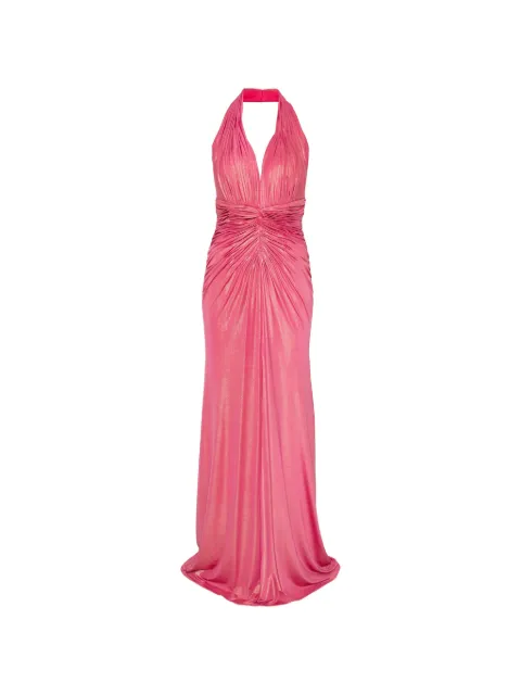 Allure ruched metallic-effect dress Pink A3856ROSA