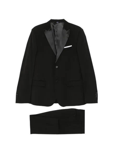 Daniele Alessandrini peak-lapels single-breasted suit Black G3030P2814N6904200NERO