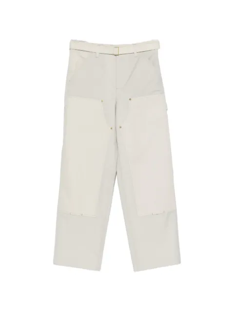 sacai belted panelled trousers Neutrals 2603993M