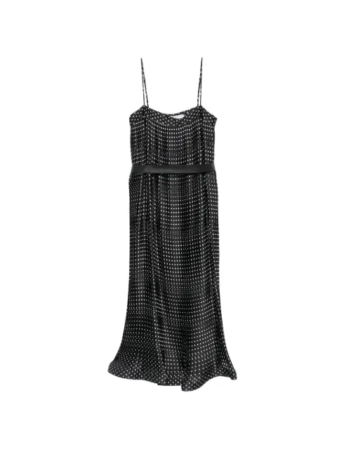 SIMONA CORSELLINI polka-dot pleated midi dress Black P25CPAB01201