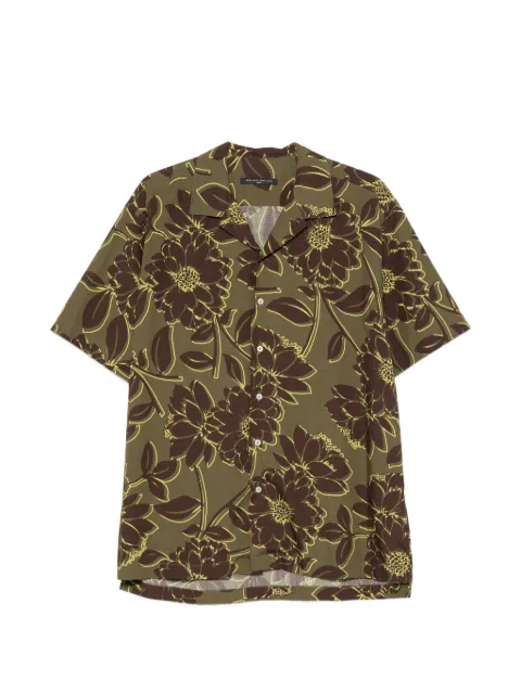 Brian Dales floral-print short-sleeve shirt Green BS422MMST8516VERDE