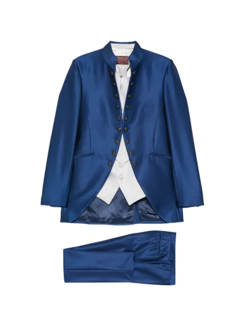 Carlo Pignatelli mandarin-collar suit (set of four) Blue 44JX175C106150