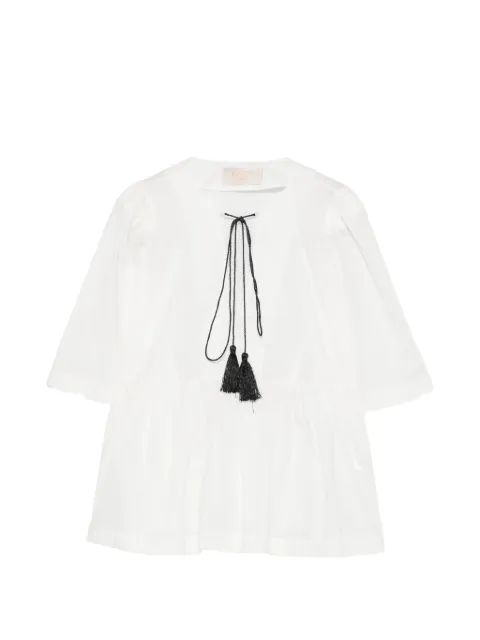 kaos tassel-detail peplum blouse White OPJTZ010