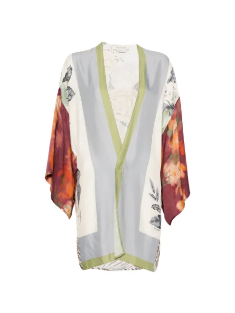 Anna Molinari floral-print open-front jacket White 7C053AF1024PANNA