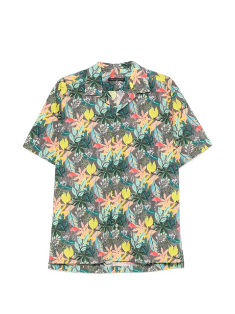 Brian Dales floral-print short-sleeve shirt Grey BS422MMST8529