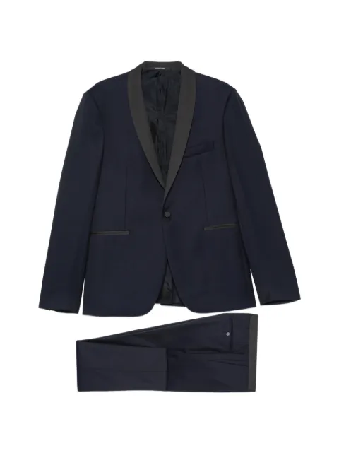 Tagliatore shawl-lapel single-breasted wool suit Blue 060014USFBR18A0122E298